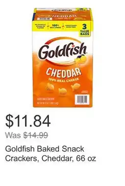 Costco Goldfish Baked Snack Crackers, Cheddar, 66 oz offer