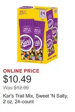 Costco Kar's Trail Mix, Sweet 'N Salty, 2 oz, 24-count offer