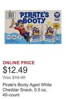 Costco Pirate's Booty Aged White Cheddar Snack, 0.5 oz, 40-count offer