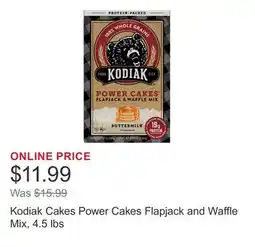 Costco Kodiak Cakes Power Cakes Flapjack and Waffle Mix, 4.5 lbs offer