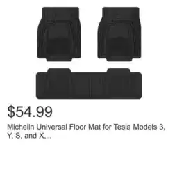 Costco Michelin Universal Floor Mat for Tesla Models 3, Y, S, and X, 3-piece Black offer
