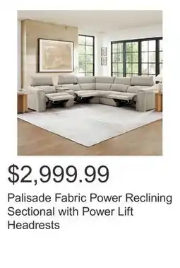 Costco Palisade Fabric Power Reclining Sectional with Power Lift Headrests offer
