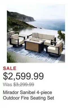 Costco Mirador Sanibel 4-piece Outdoor Fire Seating Set offer