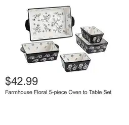 Costco Farmhouse Floral 5-piece Oven to Table Set offer