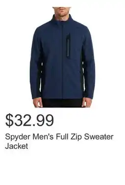 Costco Spyder Men's Full Zip Sweater Jacket offer