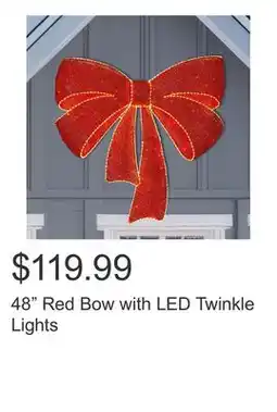 Costco 48 Red Bow with LED Twinkle Lights offer
