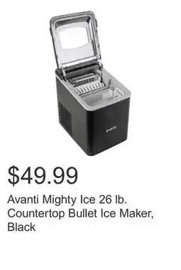 Costco Avanti Mighty Ice 26 lb. Countertop Bullet Ice Maker, Black offer