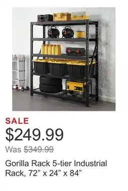 Costco Gorilla Rack 5-tier Industrial Rack, 72 x 24 x 84 offer