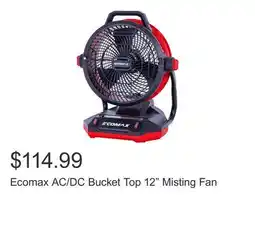 Costco Ecomax AC/DC Bucket Top 12 Misting Fan offer