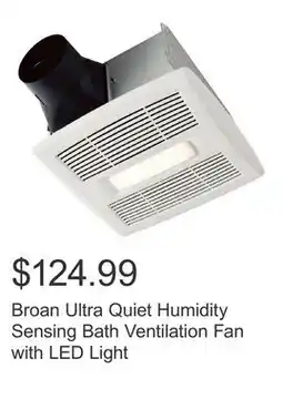 Costco Broan Ultra Quiet Humidity Sensing Bath Ventilation Fan with LED Light offer