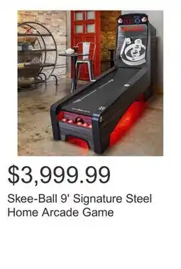 Costco Skee-Ball 9' Signature Steel Home Arcade Game offer