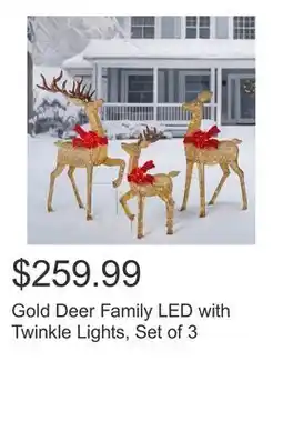 Costco Gold Deer Family LED with Twinkle Lights, Set of 3 offer