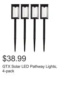 Costco GTX Solar LED Pathway Lights, 4-pack offer