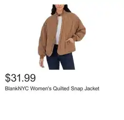 Costco BlankNYC Women's Quilted Snap Jacket offer