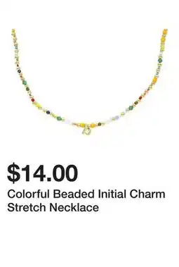 Belk Colorful Beaded Initial Charm Stretch Necklace offer