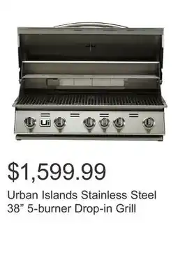 Costco Urban Islands Stainless Steel 38 5-burner Drop-in Grill offer