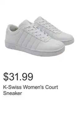 Costco K-Swiss Women's Court Sneaker offer