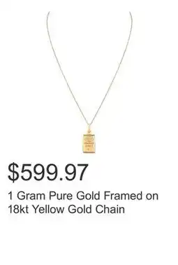 Costco 1 Gram Pure Gold Framed on 18kt Yellow Gold Chain offer