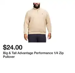 Belk Big & Tall Advantage Performance 1/4 Zip Pullover offer