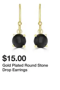 Belk Gold Plated Round Stone Drop Earrings offer