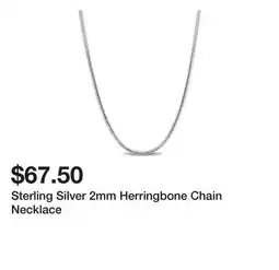 Belk Sterling Silver 2mm Herringbone Chain Necklace offer