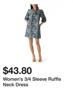 Belk Women's 3/4 Sleeve Ruffle Neck Dress offer