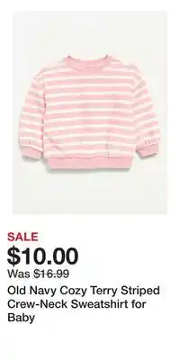Old Navy Old Navy Cozy Terry Striped Crew-Neck Sweatshirt for Baby offer