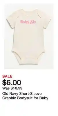 Old Navy Old Navy Short-Sleeve Graphic Bodysuit for Baby offer