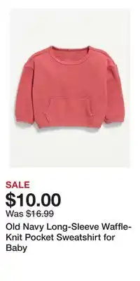 Old Navy Old Navy Long-Sleeve Waffle-Knit Pocket Sweatshirt for Baby offer