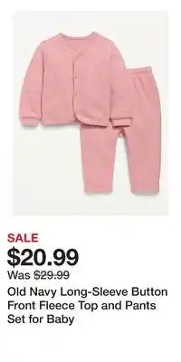 Old Navy Old Navy Long-Sleeve Button Front Fleece Top and Pants Set for Baby offer