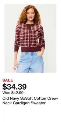 Old Navy Old Navy SoSoft Cotton Crew-Neck Cardigan Sweater offer
