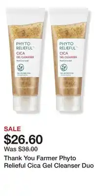 Ulta Beauty Thank You Farmer Phyto Relieful Cica Gel Cleanser Duo offer