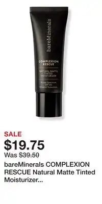 Ulta Beauty bareMinerals COMPLEXION RESCUE Natural Matte Tinted Moisturizer Mineral SPF 30 offer