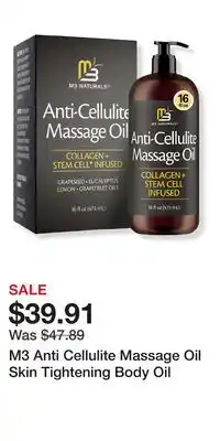 Ulta Beauty M3 Anti Cellulite Massage Oil Skin Tightening Body Oil offer