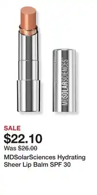 Ulta Beauty MDSolarSciences Hydrating Sheer Lip Balm SPF 30 offer