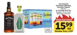 Albertsons Jack Daniel's Tennessee Whiskey, Hornitos Tequila 750 ml. or Surfside Iced Tea 8 pack, 12 oz. cans offer