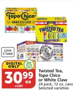 Albertsons Twisted Tea, Topo Chico or White Claw offer