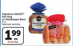 Albertsons Signature SELECT Hot Dog or Hamburger Buns offer