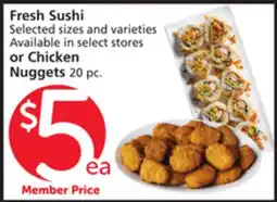 Albertsons Fresh Sushi or Chicken Nuggets or Chicken Nuggets 20 pc offer