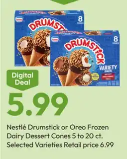 Stater Bros Nestlé Drumstick or Oreo Frozen Dairy Dessert Cones offer