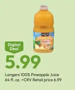 Stater Bros Langers 100% Pineapple Juice offer