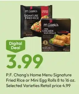 Stater Bros P.F. Chang's Home Menu Signature Fried Rice or Mini Egg Rolls offer