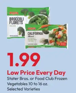 Stater Bros Stater Bros. or Food Club Frozen Vegetables offer