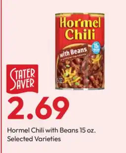 Stater Bros Hormel Chili with Beans offer