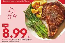 Stater Bros Cut Fresh Daily Beef Rib Bone-In Rib Eye Steak offer