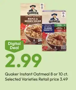 Stater Bros Quaker Instant Oatmeal offer