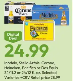 Stater Bros Modelo, Stella Artois, Corona, Heineken, Pacifico or Dos Equis offer