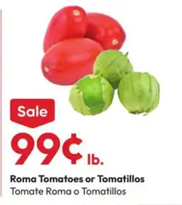Stater Bros Roma Tomatoes or Tomatillos offer