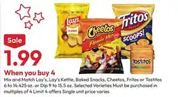 Stater Bros Lay's, Lay's Kettle, Baked Snacks, Cheetos, Fritos or Tostitos offer