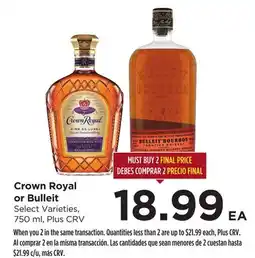 Food 4 Less Crown Royal or Bulleit offer